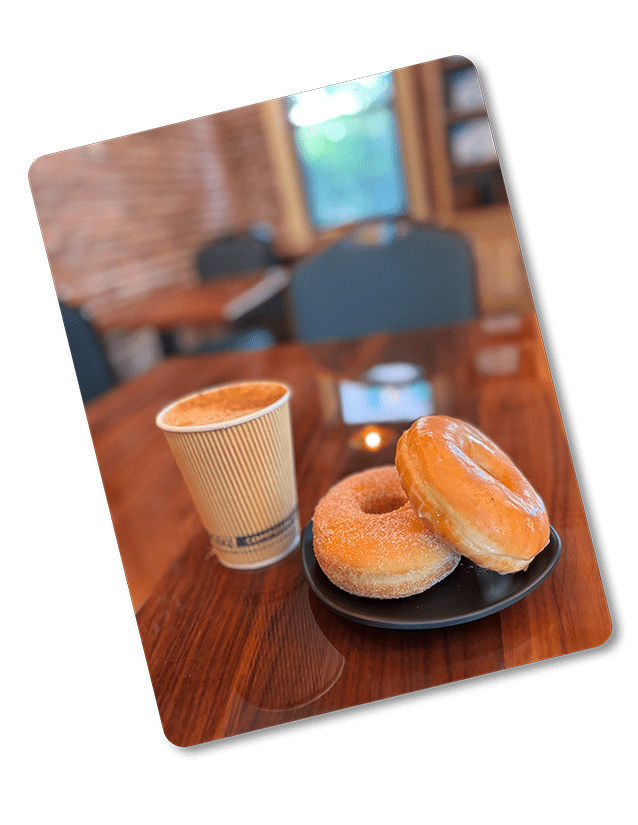 Glazed Donuts and a Hot Latte